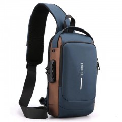 Borseta de umar Fashion, inchidere cu cifru, cablu conectare powerbank USB, multiple spatii stocare