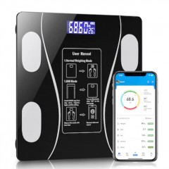 Cantar inteligent de diagnostic corporal, incarcare usb, conexiune bluetooth la app pentru fitness,