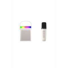 Boxa portabila cu Microfon Wireless pentru karaoke, player MP3, microSD card, RGB LED