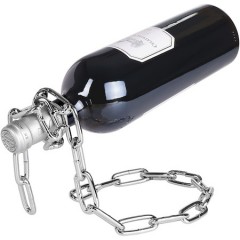 Lant metalic suport pentru sticle de vin, iluzia unei sticle de vin plutitoare