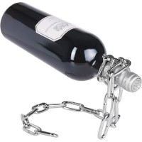 Lant metalic suport pentru sticle de vin, iluzia unei sticle de vin plutitoare