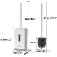 Perie din silicon pentru toaleta cu suport de perete, 38.5cm