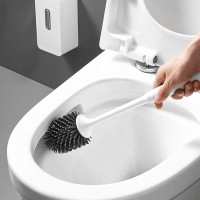 Perie din silicon pentru toaleta cu suport de perete, 38.5cm