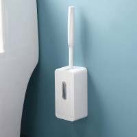 Perie din silicon pentru toaleta cu suport de perete, 38.5cm