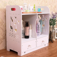Organizator din lemn pentru cosmetice, 2 sertare
