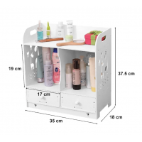 Organizator din lemn pentru cosmetice, 2 sertare