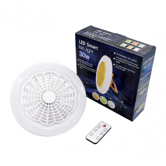 Ventilator de tavan cu iluminare led, E27, telecomanda