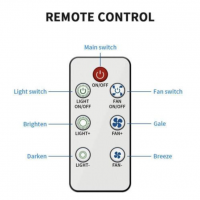 Ventilator de tavan cu iluminare led, E27, telecomanda