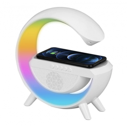Boxa Multifunctionala 3 in 1, Lampa LED RGB Smart, Boxa Bluetooth, Incarcator Telefon Wireless, Lumi