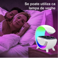 Boxa Multifunctionala 3 in 1, Lampa LED RGB Smart, Boxa Bluetooth, Incarcator Telefon Wireless, Lumi