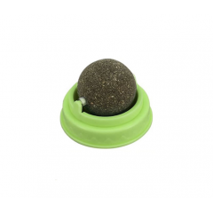 Set 2 x Jucarie pentru pisici Catnip Sfera din Iarba matei, spate adeziv