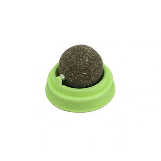 Set 2 x Jucarie pentru pisici Catnip Sfera din Iarba matei, spate adeziv
