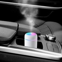 Umidificator si Difuzor Aromaterapie cu ultrasunete, capacitate 300ML, LED 7 culori