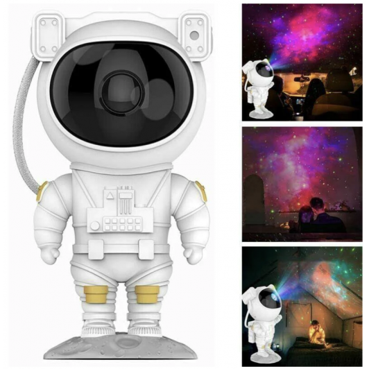Proiector In Forma de Astronaut Permite Proiectarea Stelelor sau Galaxiilor Gonga Alb