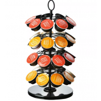 Suport rotativ pentru 36 capsule de cafea, otel inoxidabil, 28.5 x 12.5 cm, negru