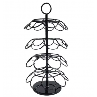 Suport rotativ pentru 36 capsule de cafea, otel inoxidabil, 28.5 x 12.5 cm, negru