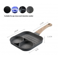 Tigaie antiaderenta cu 2 compartimente si zona de grill, material aliaj de aluminiu