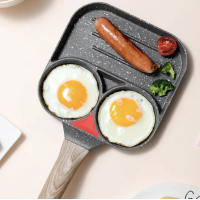 Tigaie antiaderenta cu 2 compartimente si zona de grill, material aliaj de aluminiu