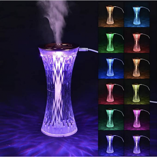 Lampa de masa 2 in 1 cu umidificator Crystal Touch, 7 culori, USB