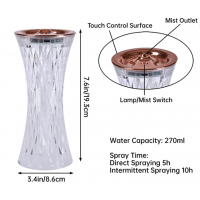 Lampa de masa 2 in 1 cu umidificator Crystal Touch, 7 culori, USB