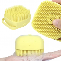 Burete de baie din silicon, Mini Soft Brush, cu rezervor pentru gel de dus / sampon