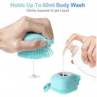 Burete de baie din silicon, Mini Soft Brush, cu rezervor pentru gel de dus / sampon
