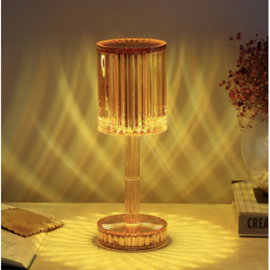 Lampa de masa wireless din cristal acrilic cu touch si incarcare prin USB