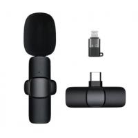 Microfon wireless tip lavaliera, conector USB tip C/iPhone