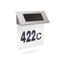 Numar de casa din inox, cu iluminare LED si alimentare solara