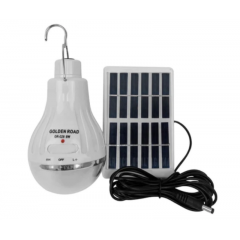 Bec LED portabil 5W, mini panou solar inclus