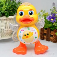 Jucarie interactiva Rata Dansatoare cu sunete si lumini, 19 cm, multicolor