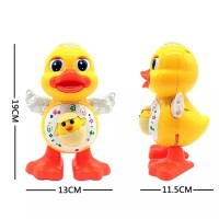 Jucarie interactiva Rata Dansatoare cu sunete si lumini, 19 cm, multicolor