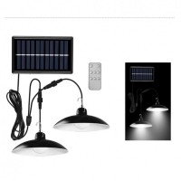 Set panou solar cu 2 becuri LED cu aplica, telecomanda, 50W
