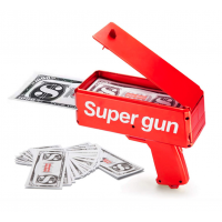 Jucarie Pistol care arunca bani, bancnote incluse, rosu