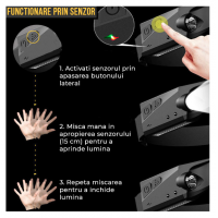 Lanterna frontala cu acumulator intern, SENZOR de miscare, waterproof, banda LED, inductie