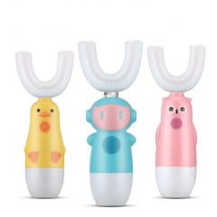 Periuta de dinti electrica pentru copii, 2-7 ani, in forma de U, din silicon, rezistenta la apa, per