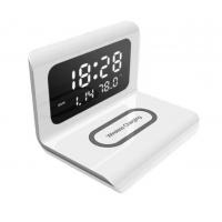 Ceas digital cu alarma si incarcare wireless pentru smartphone