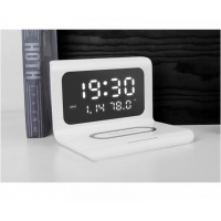 Ceas digital cu alarma si incarcare wireless pentru smartphone