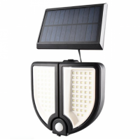 Lampa solara dubla 90 LED, senzor de miscare, 3 faze lumina, telecomanda