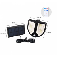Lampa solara dubla 90 LED, senzor de miscare, 3 faze lumina, telecomanda