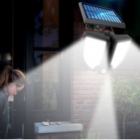 Lampa solara dubla 90 LED, senzor de miscare, 3 faze lumina, telecomanda