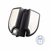 Lampa solara dubla 90 LED, senzor de miscare, 3 faze lumina, telecomanda