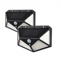 Set 2 lampi cu incarcare solara, cu senzori miscare si lumina, 3 trepte de iluminare, 100 x LED