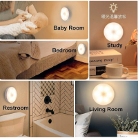 Set 3 x Lampa de veghe cu inductie, incarcare USB