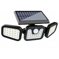 Lampa solara tripla split, senzor de de miscare, 15 W, IP65, 1200 mAh