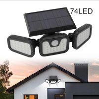 Lampa solara tripla split, senzor de de miscare, 15 W, IP65, 1200 mAh