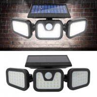 Lampa solara tripla split, senzor de de miscare, 15 W, IP65, 1200 mAh