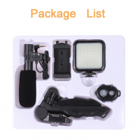 Kit de Vlogging pentru smartphone, suport reglabil telefon, trepied, microfon, proiector LED