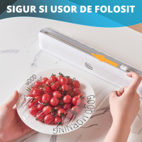 Dispenser folie alimentara, Cutter, prindere cu ventuze sau Magnet