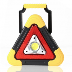 Lampa de avertizare triunghiulara cu acumulatori si panou solar